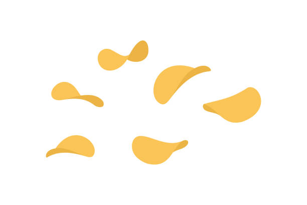 картофельные чипсы иллюстрация векторный дизайн - potato chip stock illustrations