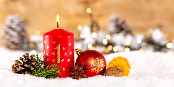 istock First 1st Sunday in advent with candle Christmas time decoration banner panorama copyspace copy space 1436331278