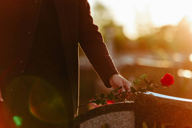 istock Man in the cemetery 1436332341