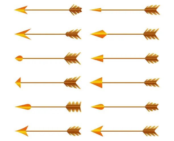Vector illustration of Bow arrow vector set