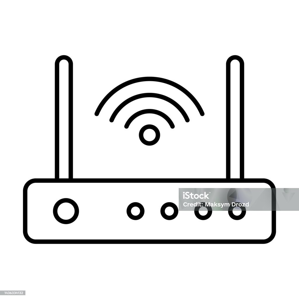 Ikon Router Router Terkait Sinyal Garis Icon Terisolasi Router Wifi Ilustrasi Stok - Unduh Gambar Sekarang -