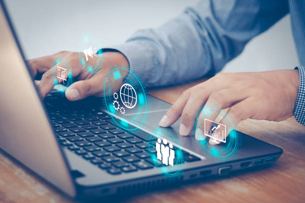 istock Digital marketing automation concept. Business Technology Internet and network, internet advertising and sales increase business technology, online marketing, E-business, E-commerce, Business online. 1436336506