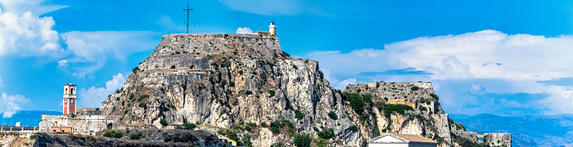 Corfu, Greece - August 28, 2022: Venetian fortress in the city of Corfu