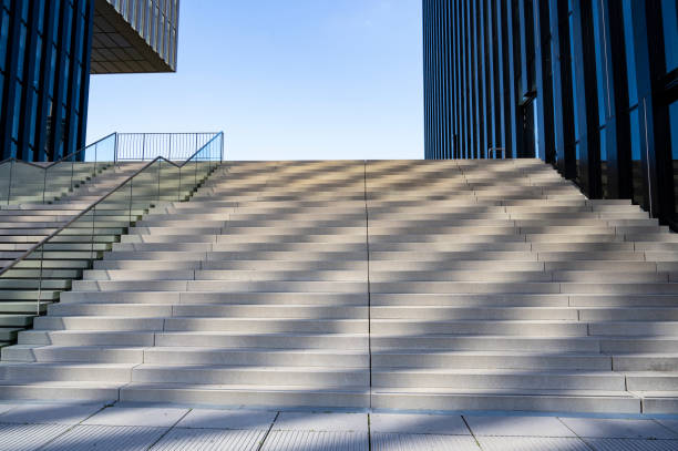 istock Abstract architecture stairs at an office building 1436338008