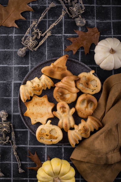 istock Halloween muffins in shape of bat and ghost 1436339049