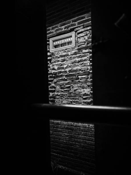 istock Air ventilation, brick , wall, black white, Indonesia 1436340098