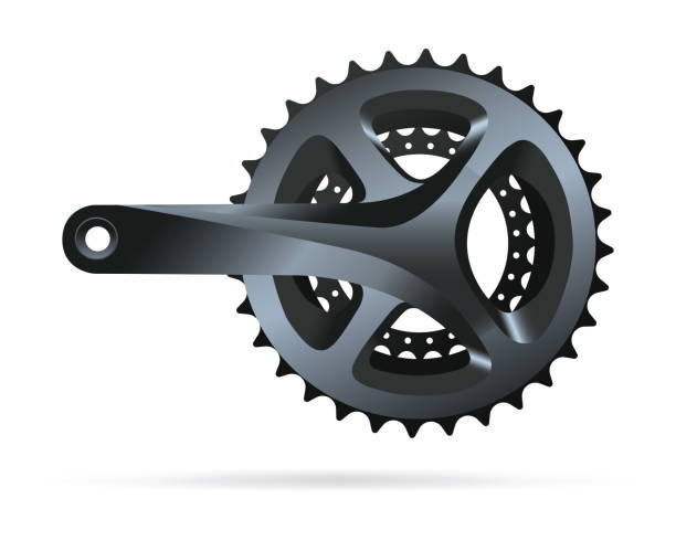 raster illustration, road sport bike crankset system raster illustration, road sport bike crankset system chainring stock illustrations