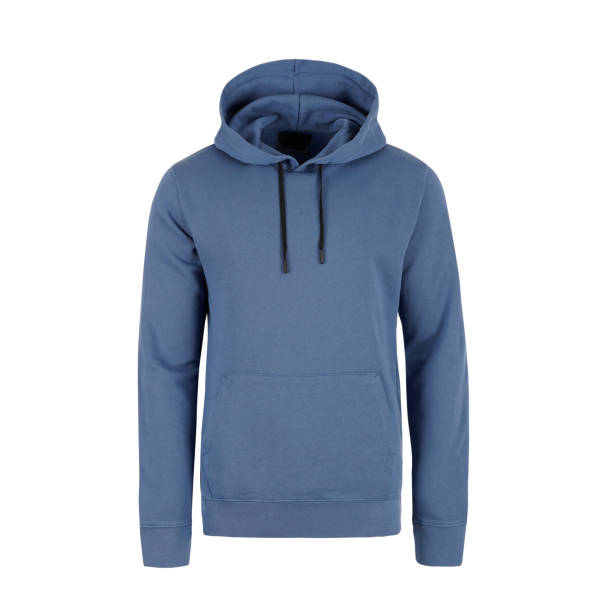 istock Blue men's sweatshirt with a hood 1436346323