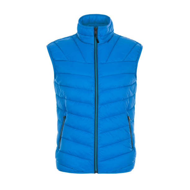 Blue vest with collar and zipper