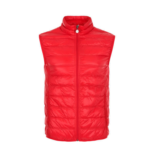 Red vest with collar and zipper