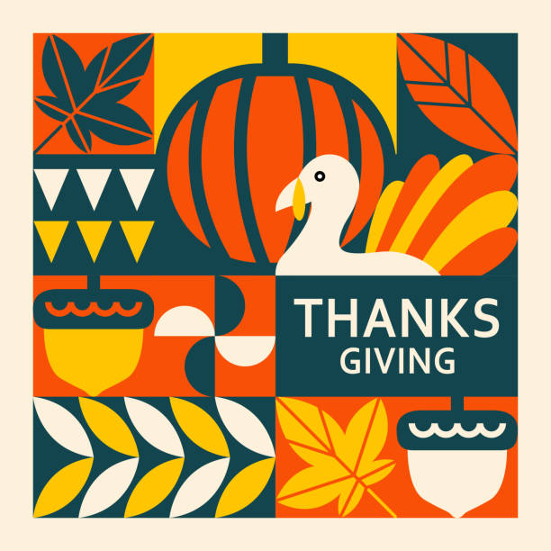 Thanksgiving Icon Set The icon set for the celebration of Thanksgiving with wheat, leaf, pumpkin, bunting, acorn, maple leaves and turkey happy thanksgiving stock illustrations