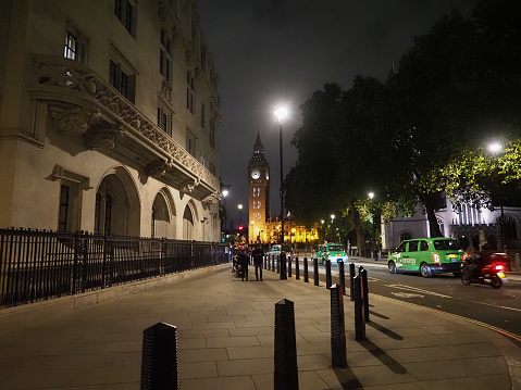 London, UK - Circa October 2022: Big Ben at the Houses of Parliament aka Westminster Palace at night