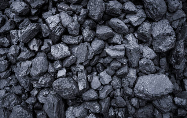 Coal texture, background with copy space - fotografia de stock