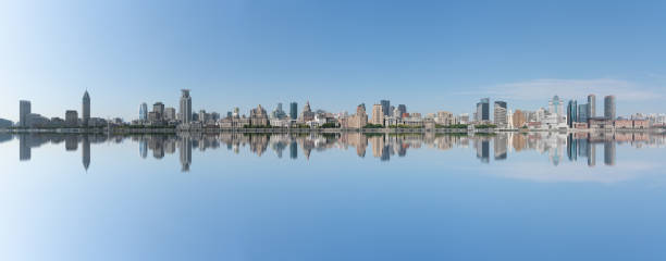 istock Panoramic skyline of Shanghai and Huangpu river 1436356192
