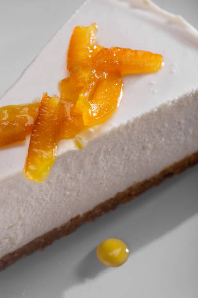 istock Cheesecake with apricot wedges on a plate 1436358328