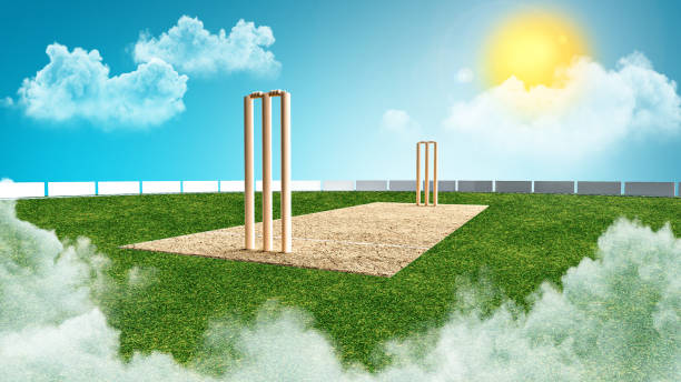 cricket ground in the sky nubes de luz solar en movimiento destello de lente 3d ilustración - crease fotografías e imágenes de stock
