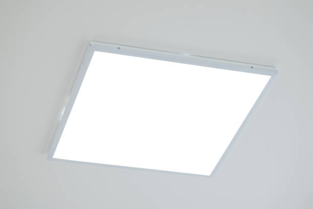 istock Close up shot of LED light on ceiling 1436369025