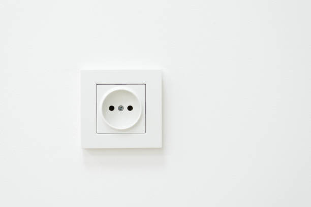 istock Electric outlet on a white wall 1436369029