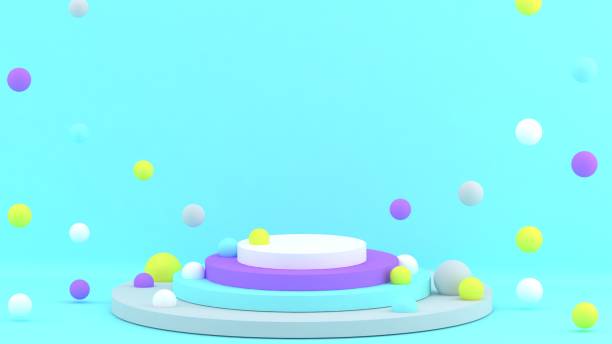 istock 3d background. Abstract wallpaper. Shapes 3d. Flying geometric objects. Minimalism. Trendy modern illustration. Render. Stylish concept. Poster backdrop. Minimal style. Pastel colors. 1436370503