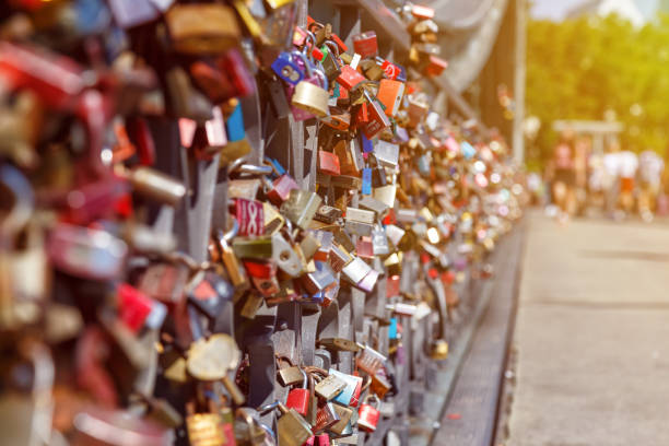 istock Frankfurt love locks on Eiserner Steg bridge in Germany 1436370522