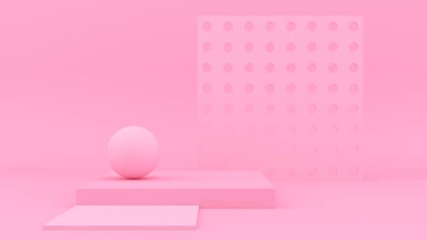 istock 3d minimal style wallpaper. Geometric shapes modern background. 3d abstract illustration. Pastel colors. 1436370604