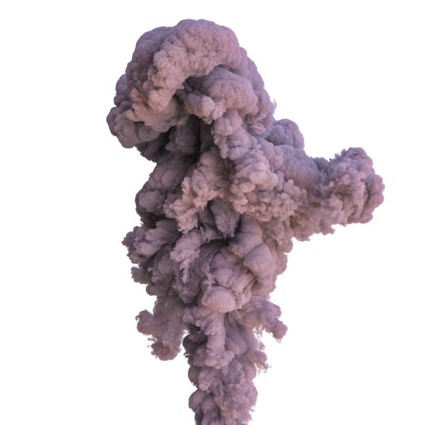 istock smoke rising in purple gray tones. 1436371554