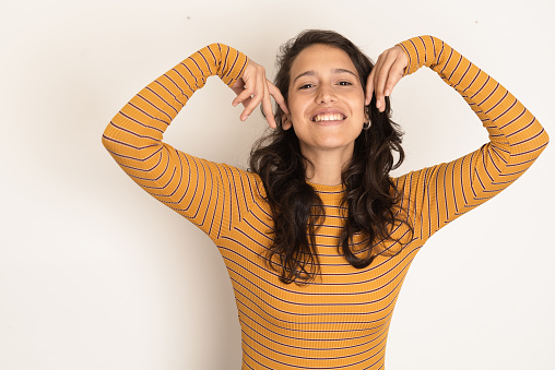 Studio portrait of a beautiful young woman