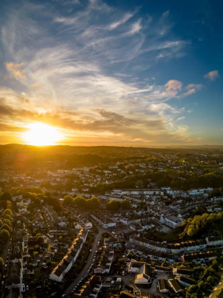istock Sunset over houses in Torquay in Devon 1436374006