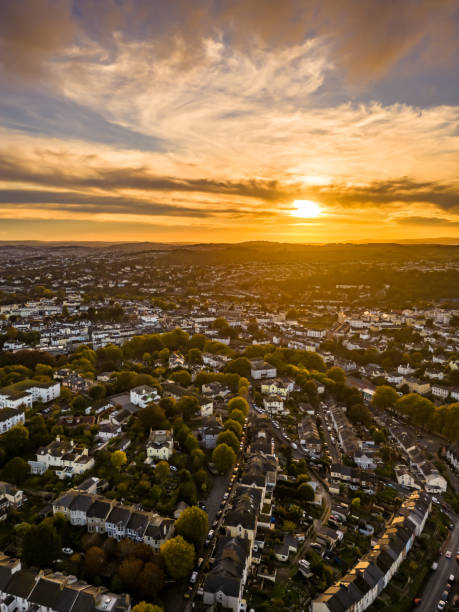 istock Sunset over houses in Torquay in Devon 1436374024