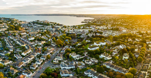istock Sunset over Torquay with harbour in distance 1436374045