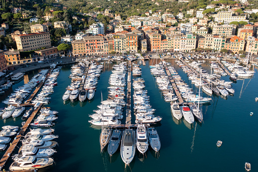 Aerial view over the Vieux Port (Old Harbor) and the city centre of Cannes, Cote d'Azur, France