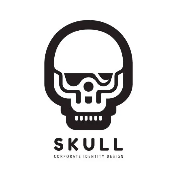 Vector illustration of Skull icon sign design. Robot head concept sign. Alien skull symbol. Death danger evil icon. Vector illustration.