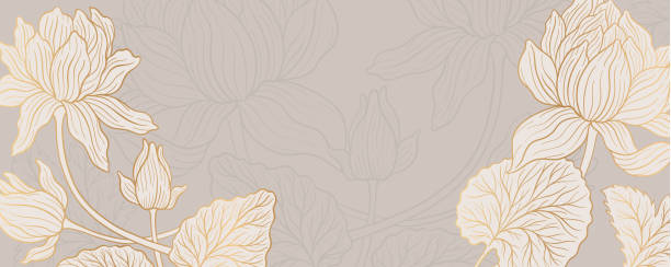 контур цветка лотоса hnd нарисован в стиле. азиатский национальный символ растения. винтажный эскизный дизайн. - etching beautiful entertainment industry stock illustrations