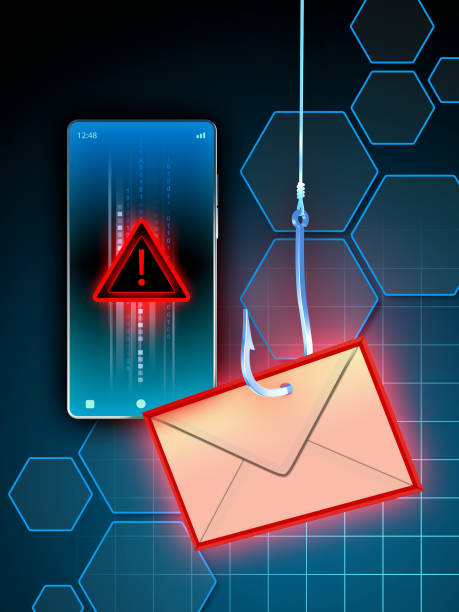 Phishing attack using email stock photo