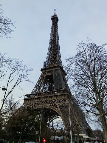 Views of the Eiffel tower from below and from the top. Paris 360 panoramic views