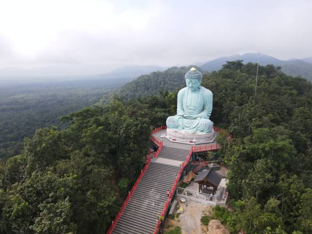 istock High angle view (Daibutsu), stucco Buddha statue at Doi Prachan Temple in Lampang, Thailand. 1436397637