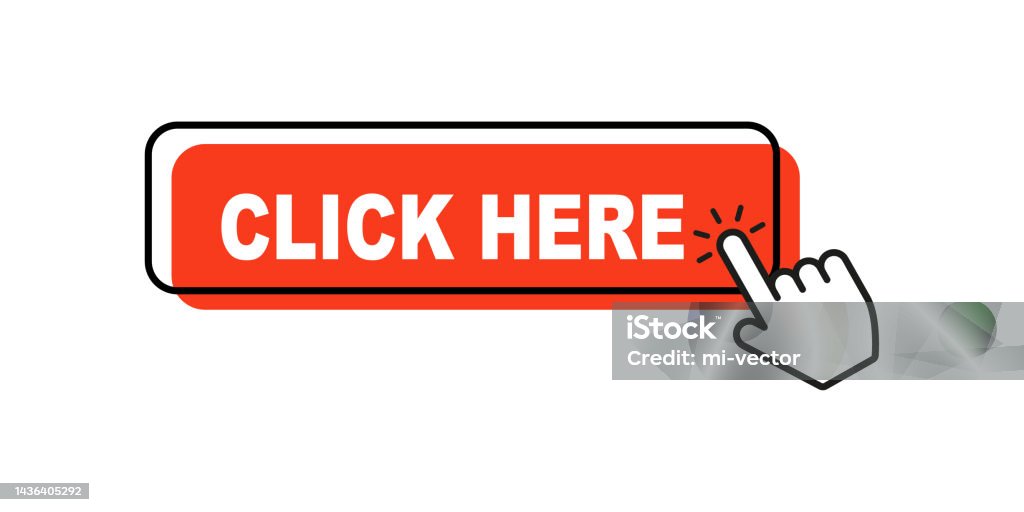Click Here Button With Hand Pointer Clicking Web Button With Action Of ...