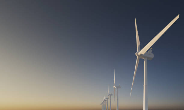 istock wind power turbine in open landscape - 3D Illustration 1436406659