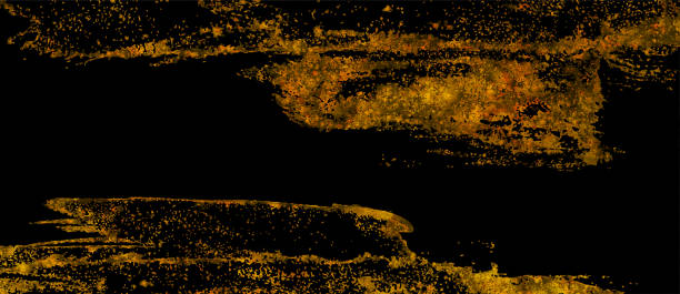 istock Dark orange ink watercolor grunge abstract background 1436408216