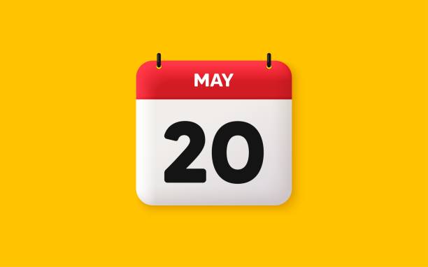 istock 20th day of the month icon. Event schedule date. Calendar date 3d icon. Vector 1436410015