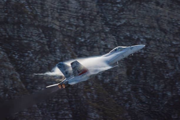istock F/A18 fighter supersonic cone vapor 1436413286
