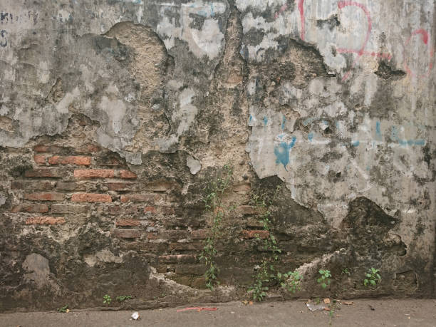 istock background, abstract weathered wall and red brick wall 1436414854