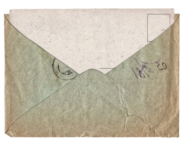 istock Vintage paper background with old envelope and postcard isolated 1436418672