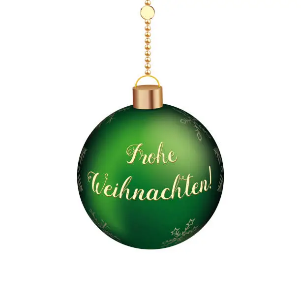 Vector illustration of German text Frohe Weihnachten, translate Merry Christmas. Eps 10 vector file.