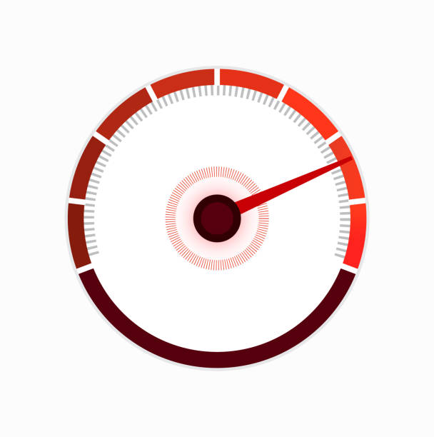 Vetor speedometer kilometer mil hour velocity car dial gauge speed ...