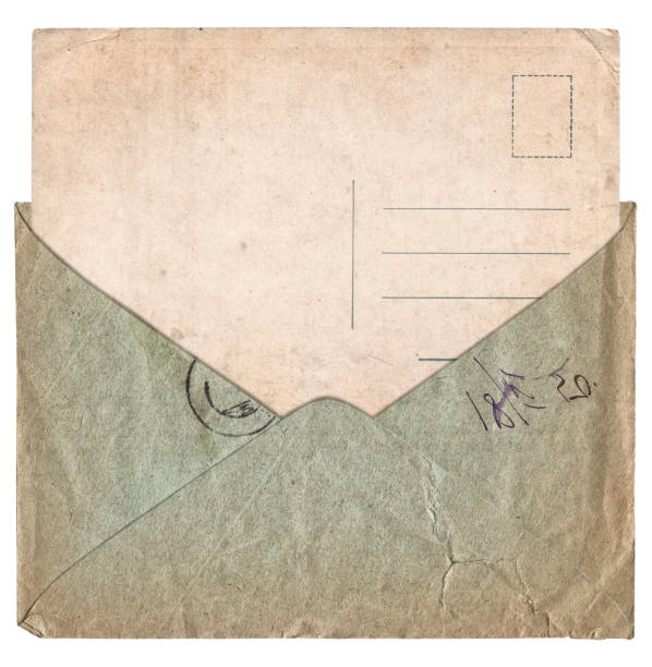 istock Vintage paper background with old envelope and postcard isolated 1436426491