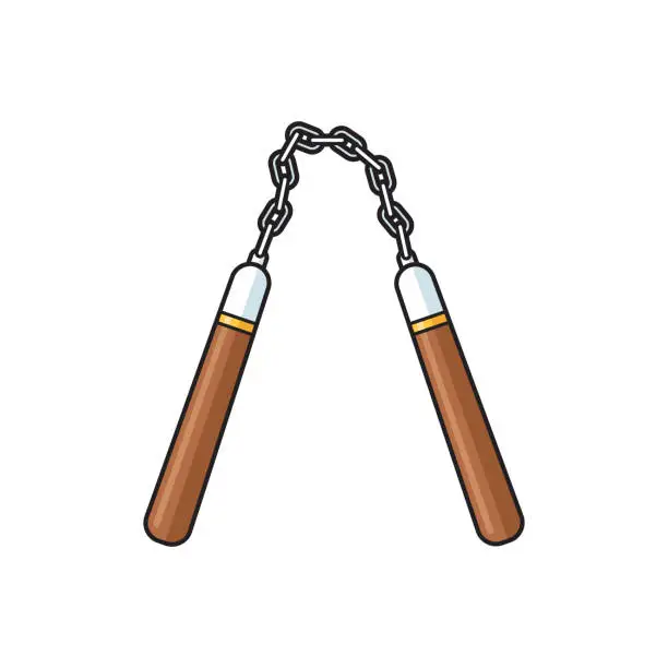 Vector illustration of Nunchaku