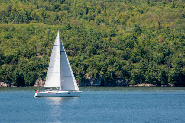 istock Sailboat sailing in Willsboro Bay 1436431769