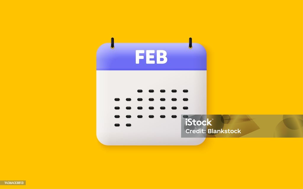 2월 월 아이콘입니다 이벤트 일정 Feb 날짜 달력 날짜 3d 아이콘입니다 벡터 0명에 대한 스톡 벡터 아트 및 기타 이미지 ...