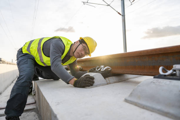 istock An engineer checks the project quality at the railway construction site 1436440584